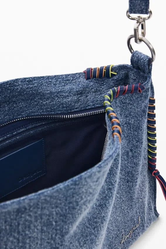 Borsa grande in denim a forma di cuore Borsa grande in denim a forma di cuore