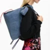 Borsa grande in denim a forma di cuore Borsa grande in denim a forma di cuore
