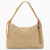 Borsa grande in rafia con ciondoli