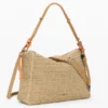 Borsa grande in rafia con ciondoli