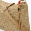 Borsa grande in rafia con ciondoli