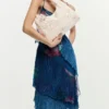 Borsa grande in tela con fiori