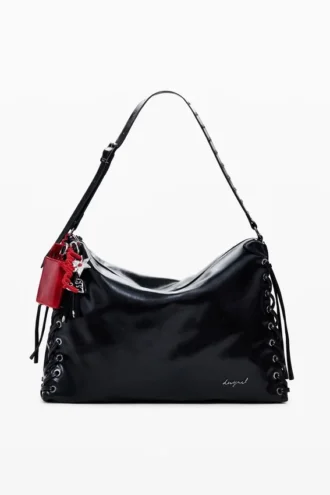 Borsa grande lucida intrecciata
