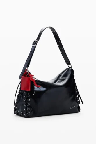 Borsa grande lucida intrecciata