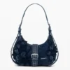 Borsa in denim blu