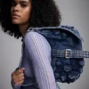 Borsa in denim blu