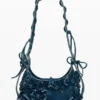 Borsa in denim con applicazioni