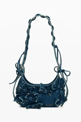 Borsa in denim con applicazioni