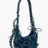 Borsa in denim con applicazioni