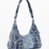Borsa in denim con fibbie