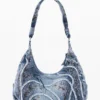 Borsa in denim con fibbie