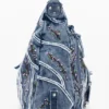 Borsa in denim con fibbie