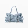 Borsa in denim con ruches Borsa in denim con ruches