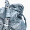 Borsa in denim con ruches Borsa in denim con ruches