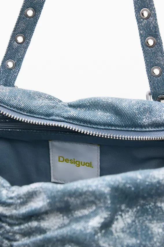 Borsa in denim con ruches Borsa in denim con ruches