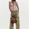Borsa in denim con toppe