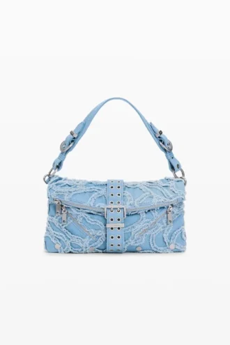 Borsa in denim ricamata