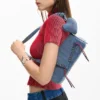 Borsa in denim ricamata