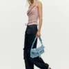 Borsa in denim ricamata Borsa in denim ricamata