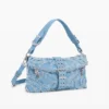 Borsa in denim ricamata Borsa in denim ricamata