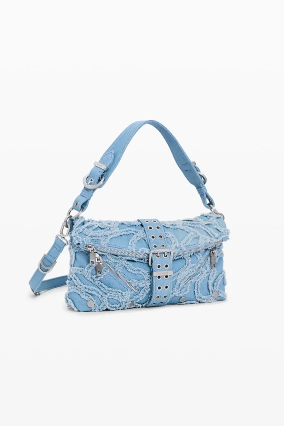 Borsa in denim ricamata Borsa in denim ricamata