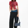 Borsa in denim ricamata