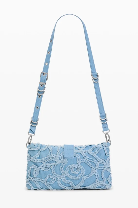 Borsa in denim ricamata Borsa in denim ricamata