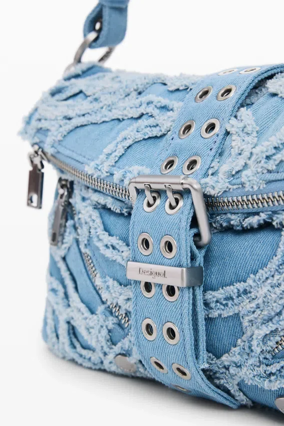 Borsa in denim ricamata Borsa in denim ricamata