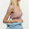 Borsa in denim ricamata Borsa in denim ricamata