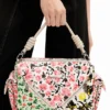Borsa in tela floreale M