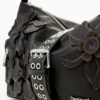 Borsa media con applicazioni floreali Borsa media con applicazioni floreali