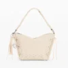 Borsa media con borchie e frange