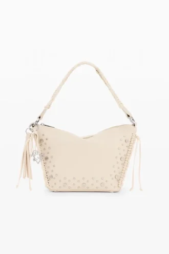 Borsa media con borchie e frange