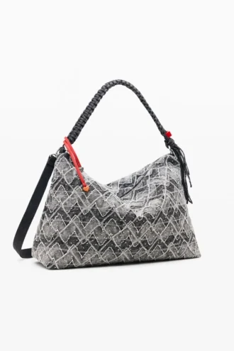 Borsa media con ciondolo borchiato