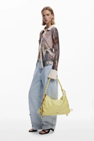 Borsa media con fiocco lucido