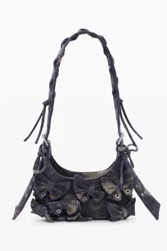 Borsa media in cotone con fiocco