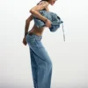 Borsa media in denim