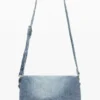 Borsa media in denim con ciondoli