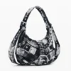 Borsa media stampata con fibbie