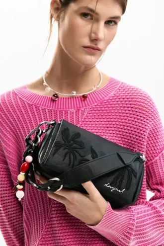 Borsa piccola con fiori in rilievo