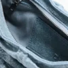 Borsa piccola in denim arricciato