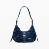 Borsa piccola in denim con fiori