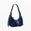 Borsa piccola in denim con fiori