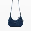 Borsa piccola in denim con fiori