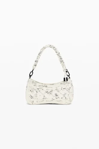 Borsa piccola intrecciata con scritte