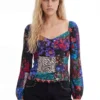 Camicetta a corsetto Patchwork
