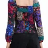 Camicetta a corsetto Patchwork