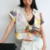 Camicia a maniche corte in cotone
