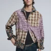 Camicia a quadri con toppe a maniche lunghe