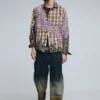 Camicia a quadri con toppe a maniche lunghe